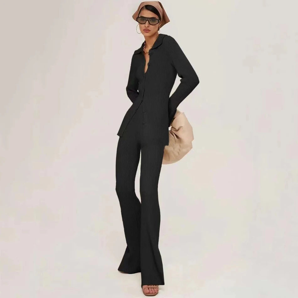 Slim Knit Pants Set