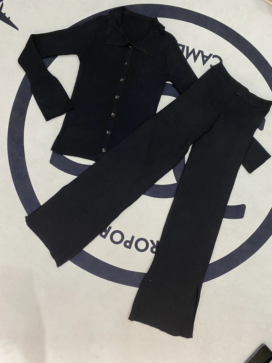 Slim Knit Pants Set