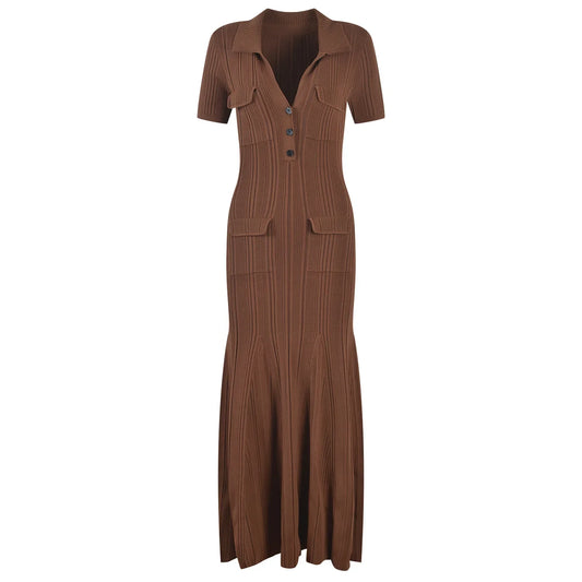 Slim Knit Dress | Brown